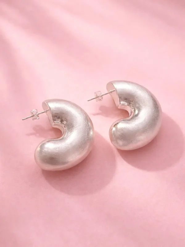 Aretes Nigeria  Silver Matte