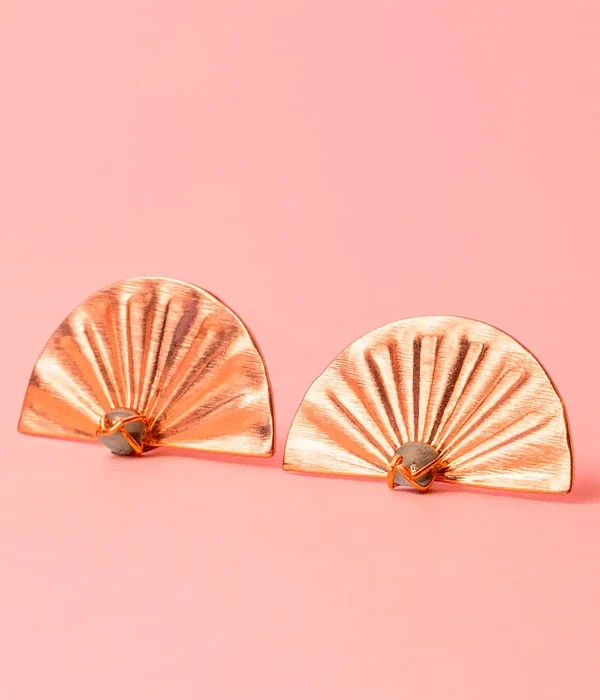Aretes Abanico Esmeralda Rose - Imagen 1