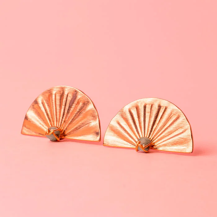 Aretes Abanico Esmeralda Rose - Imagen 1
