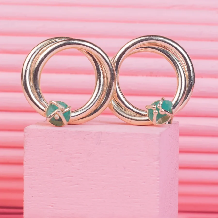 Aretes Camelia Esmeralda Silver - Imagen 1